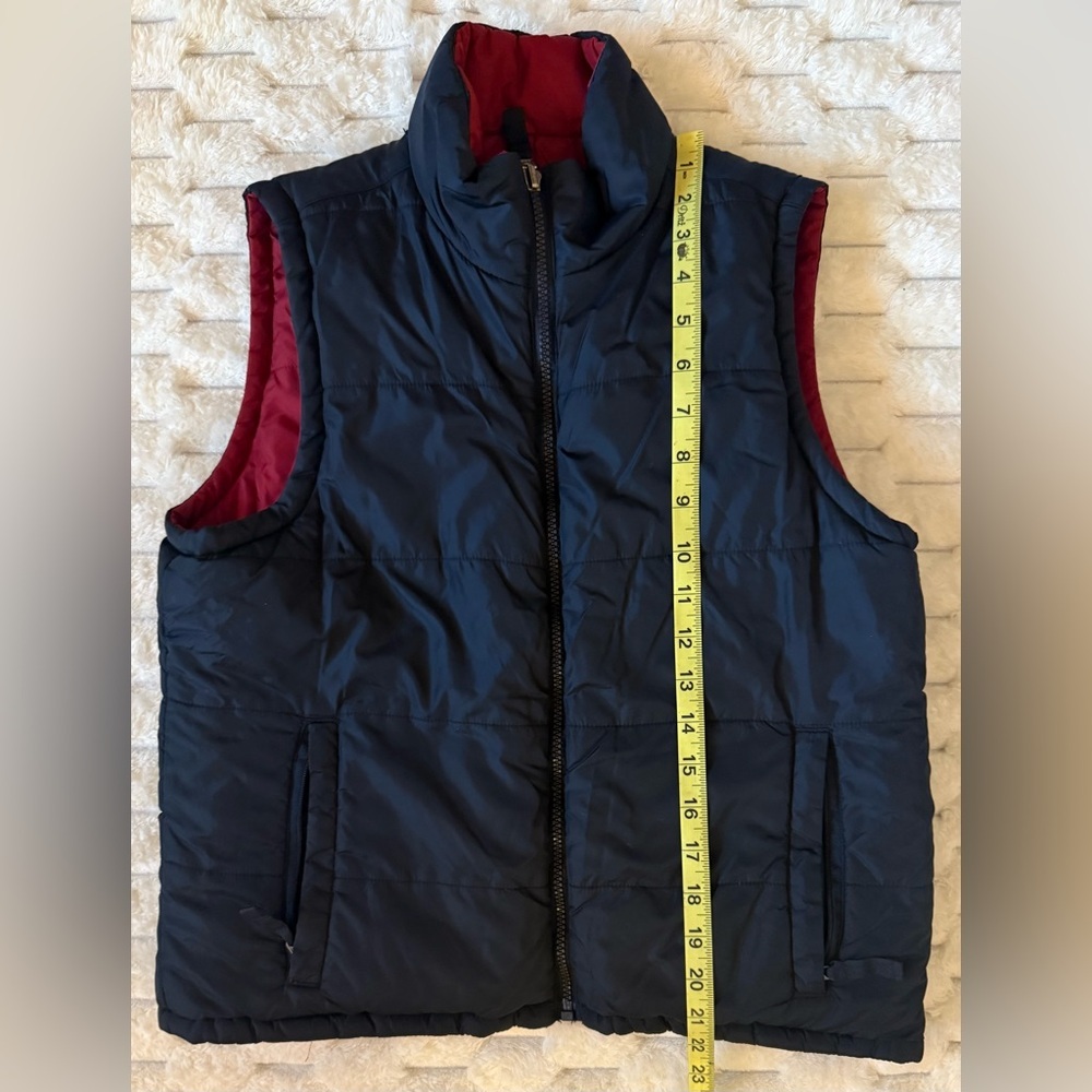 Abercrombie & Fitch Women’s Puffer Vest Y2K Blue Red Full Zip 92 Patch Sz S - Picture 6 of 7